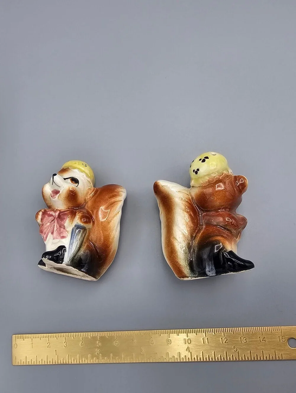 Vintage Ceramic Squirrel Salt and Pepper Shakers Set